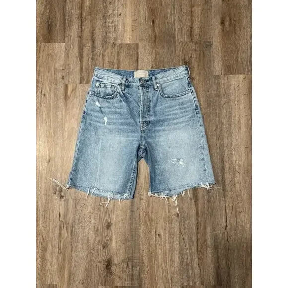 Everlane Women’s The Cheeky Long Denim Short Size 26 - Picture 1 of 10